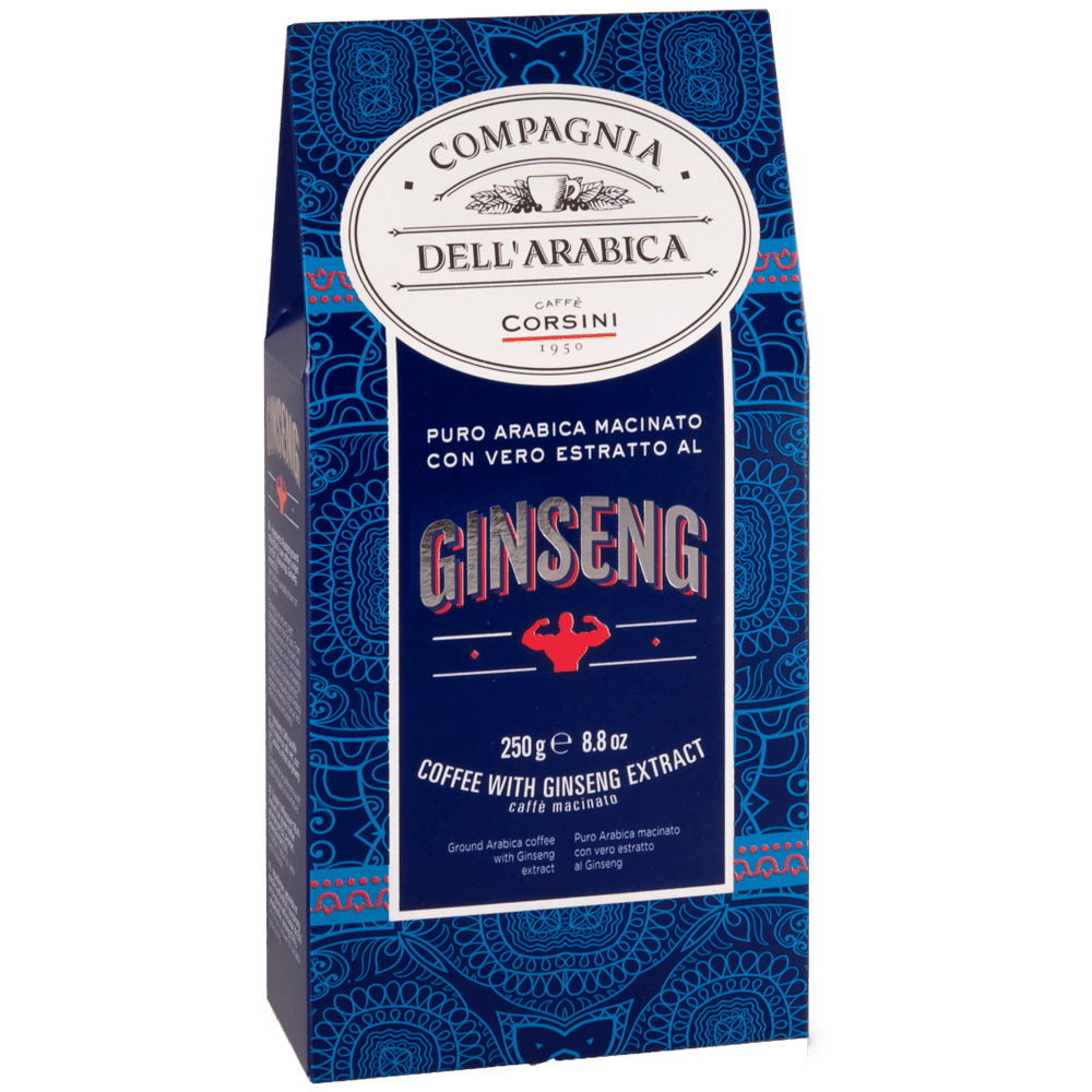 06253 Кофе Пуро Арабика с экстрактом Женьшеня натуральный жареный молотый в картонной пачке 250г