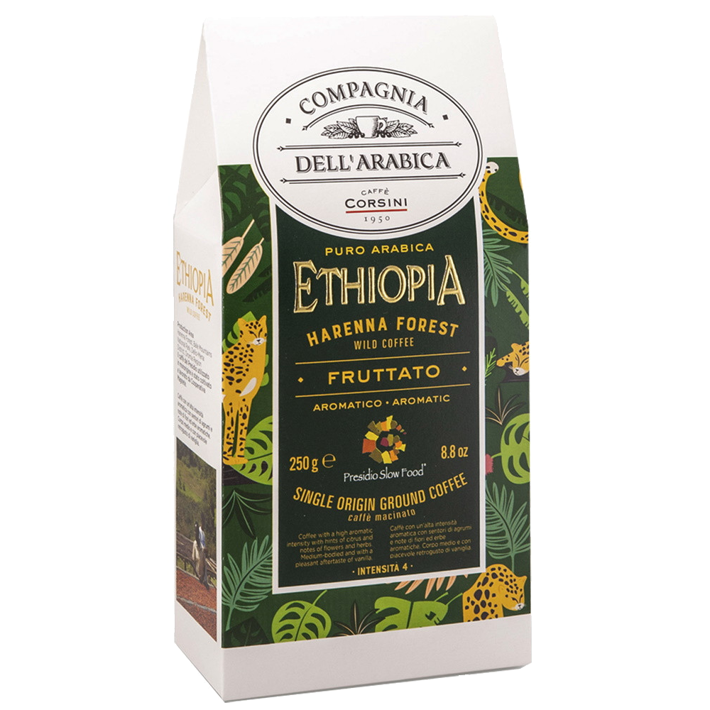 12902 Кофе Эфиопия натуральный жареный молотый в карт.пачке 250г