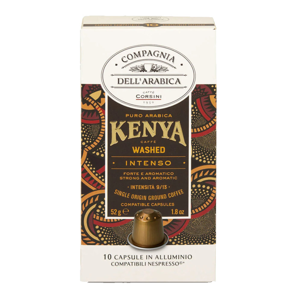 10540 Кофе Кения "АА"  Уошт натуральный жареный молотый в карт.пачке капсулы 10х5,2г