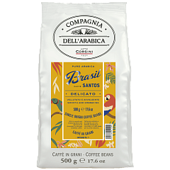 11094 Кофе Бразилия Сантос натуральный жареный в зернах в лам.пак.,500г