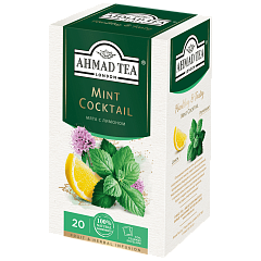 1166 Травяной чай  "Минт Коктэйль" со вкусом и ароматом мяты и лимона р/п с ярлыком 20х1,5г в фольге