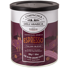 00076 Кофе Арабика Эспрессо натуральный жареный молотый ж/б 250г